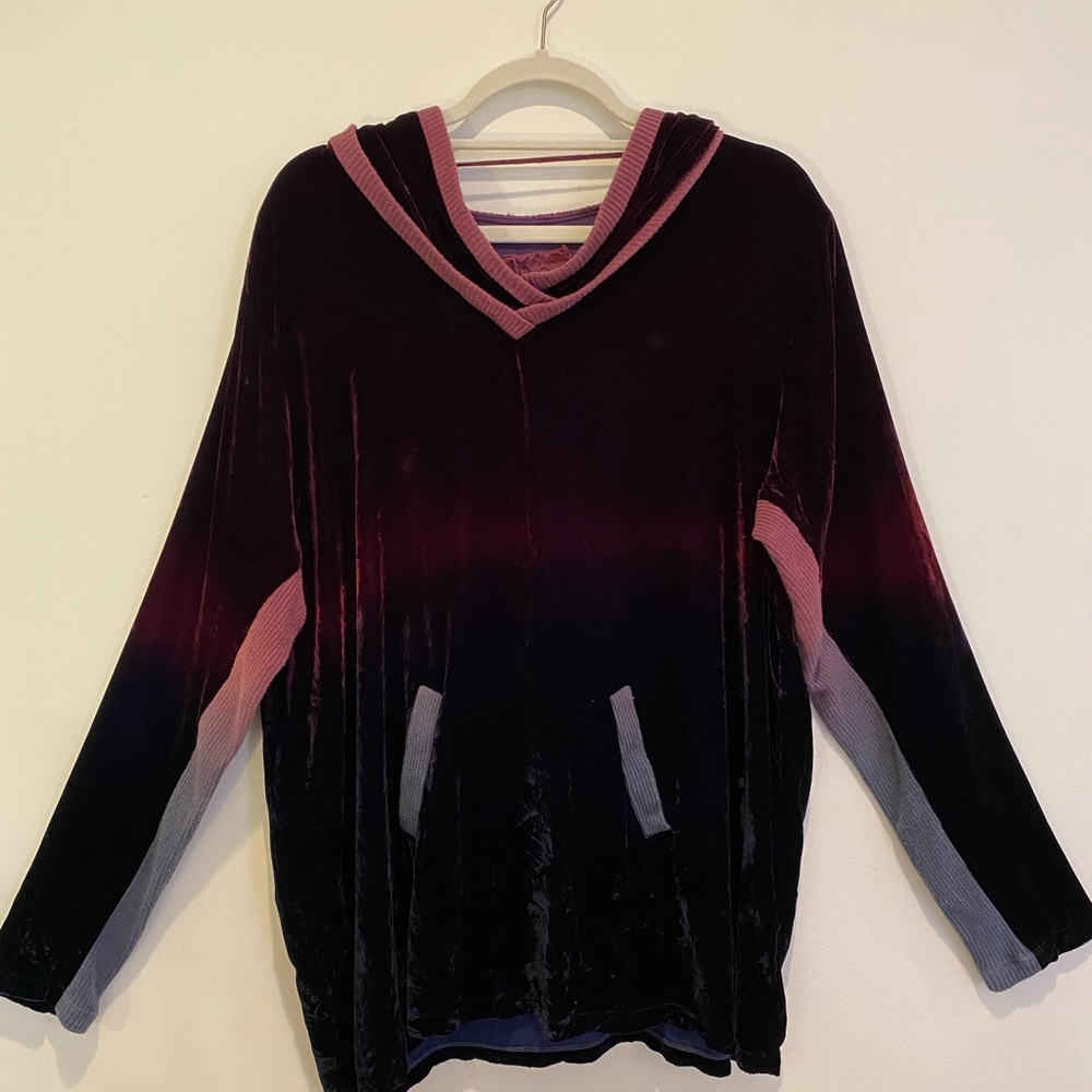 Johnny Was hooded velvet sweatshirt